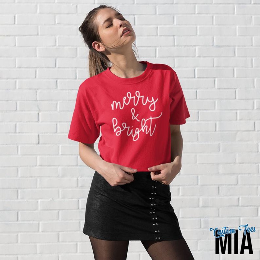 Merry and Bright Women’s Christmas Shirt